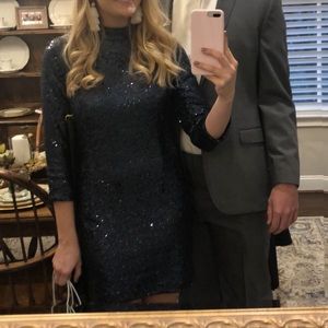 Sequin Long Sleeve Mini Dress
